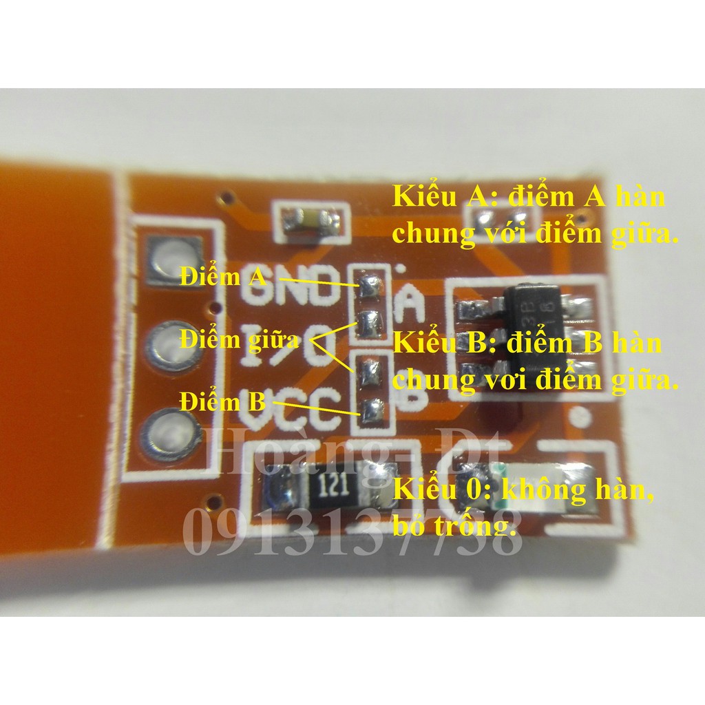 Mạch cảm ứng chạm tay TTP223 đỏ