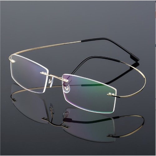 Gọng kính siêu nhẹ titanium mạ crom Nhật bản cao cấp KT50UNIQUI Bạc sáng