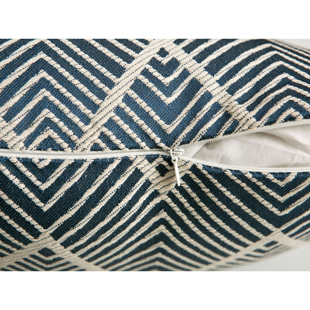 Vỏ gối cotton 60x60cm họa tiết gợn sóng có khóa kéo đơn giản trang trí phòng khách
