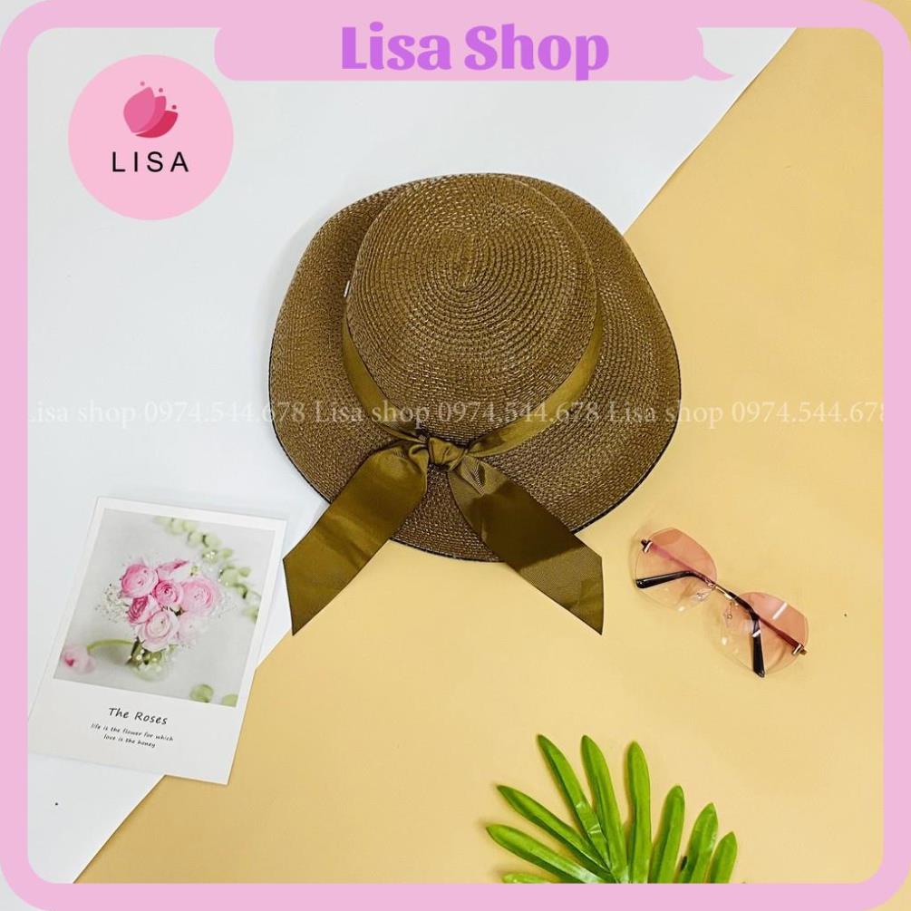 [HÀNG LOẠI 1- CAO CẤP] Mũ cói, nón cói đi biển dáng chuông, đèn lồng phối buộc nơ cực xinh, mẫu M11