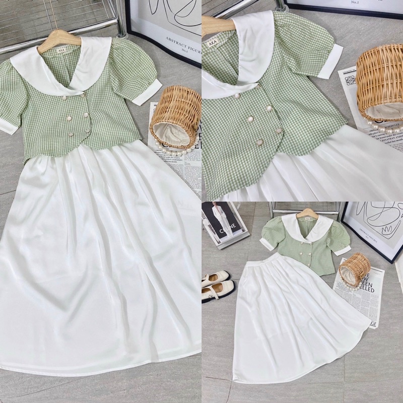 SET ÁO CROTOP dạng LỬNG VỚI CHÂN VÁY MIDI DÁNG DÀI