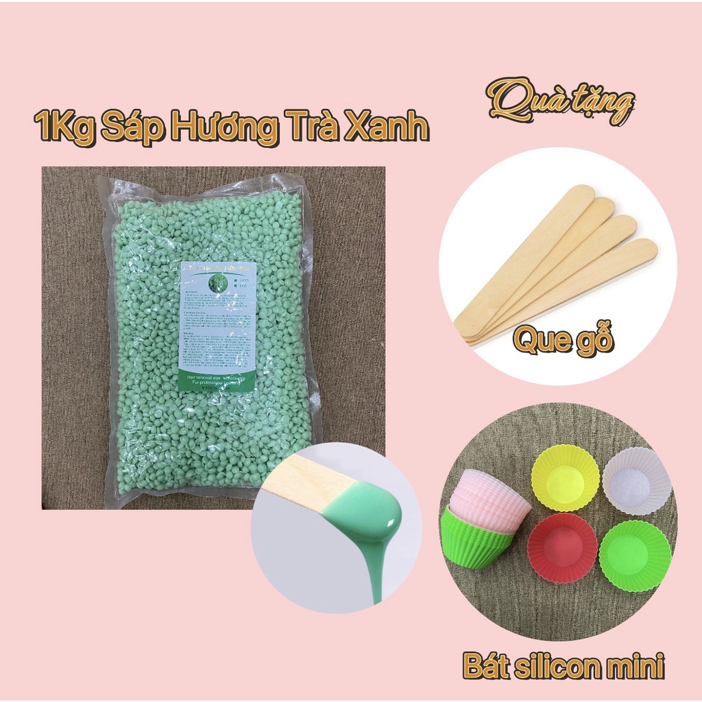 [TẶNG BÁT SILICON MINI] 1KG SÁP MÀU TẨY LÔNG WAX BEANS SIÊU BÁM LÔNG TẶNG KÈM QUE WAX