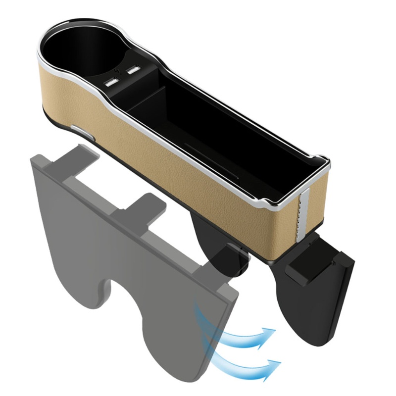 Giá Đỡ Cốc / Điện Thoại / Đồ Dùng Gắn Khe Hở Ghế Ngồi Xe Hơi Hai Cổng USB Tiện Dụng
