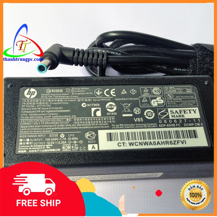 Sạc Laptop HP dùng cho dòng envy 19.5V-3.33A chân kim nhỏ