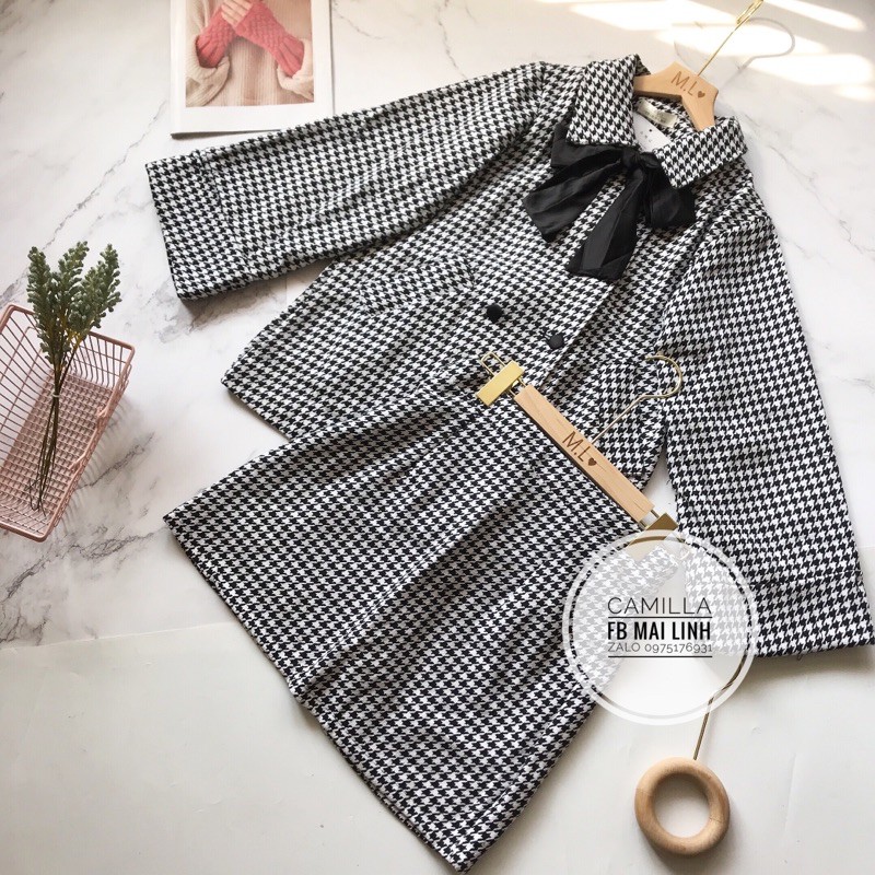 ⚡️SET DẠ⚡️Set dạ zic zac nơ cổ 2 màu | BigBuy360 - bigbuy360.vn