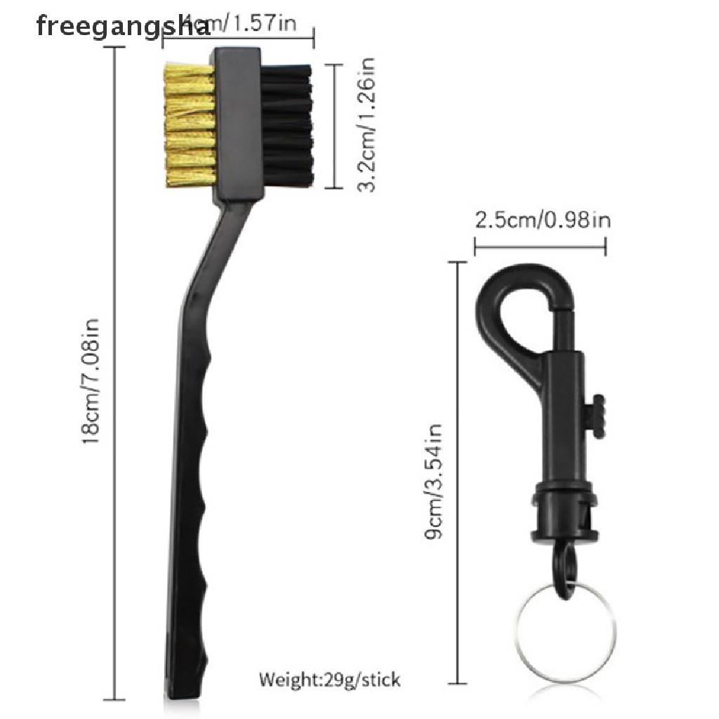[FREG] 2 Sided Brass Wires Nylon Cleaning Kit Tool Golf Brush Clip Groove Ball Cleaner FDH