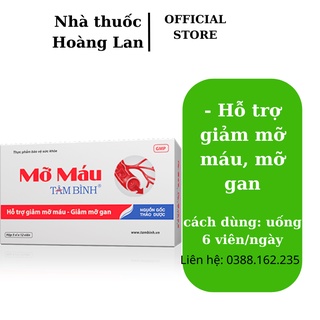 MỠ MÁU TÂM BÌNH- HỖ TRỢ GIẢM MỠ MÁU VÀ MỠ GAN