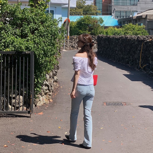 SUXI Áo Kiểu Tay Ngắn Cổ Vuông Màu Sắc Đơn Giản Phối Dây Rút Phong Cách Hàn Quốc Xinh Xắn