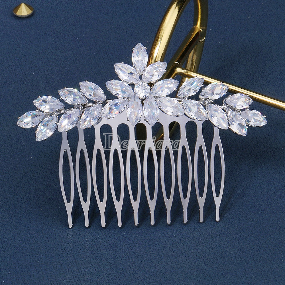 Lược Cài Tóc Đính Đá Mắt Ngựa Đa Năng Cho Cô Dâu