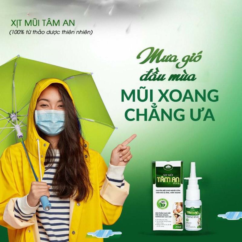 [SẢN PHẨM CHÍNH HÃNG] XỊT XOANG CAO CẤP TÂM AN VIÊM XOANG,VIÊM MŨI