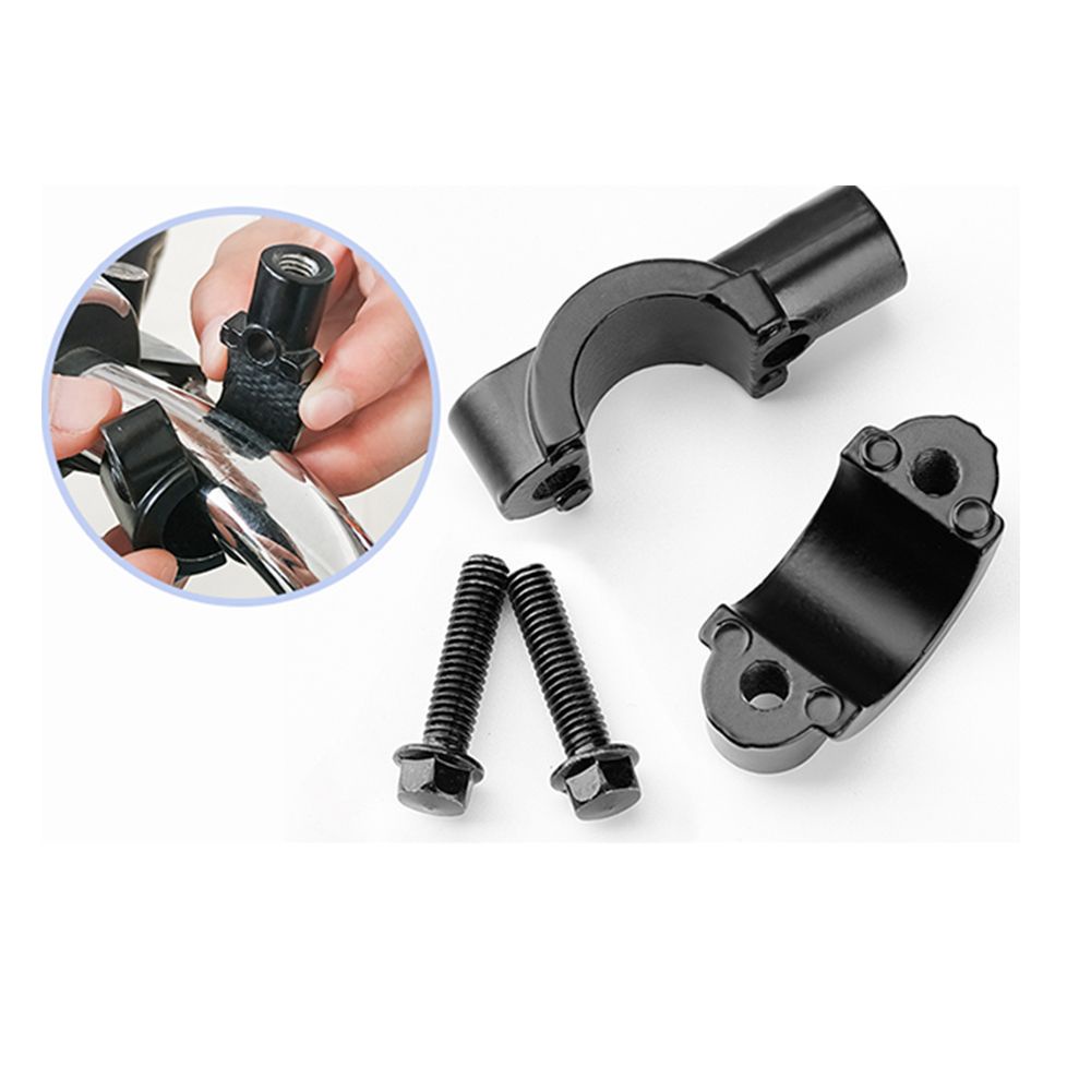 Set 2 kẹp gương chiếu hậu bằng nhôm màu đen thông dụng cho xe máy