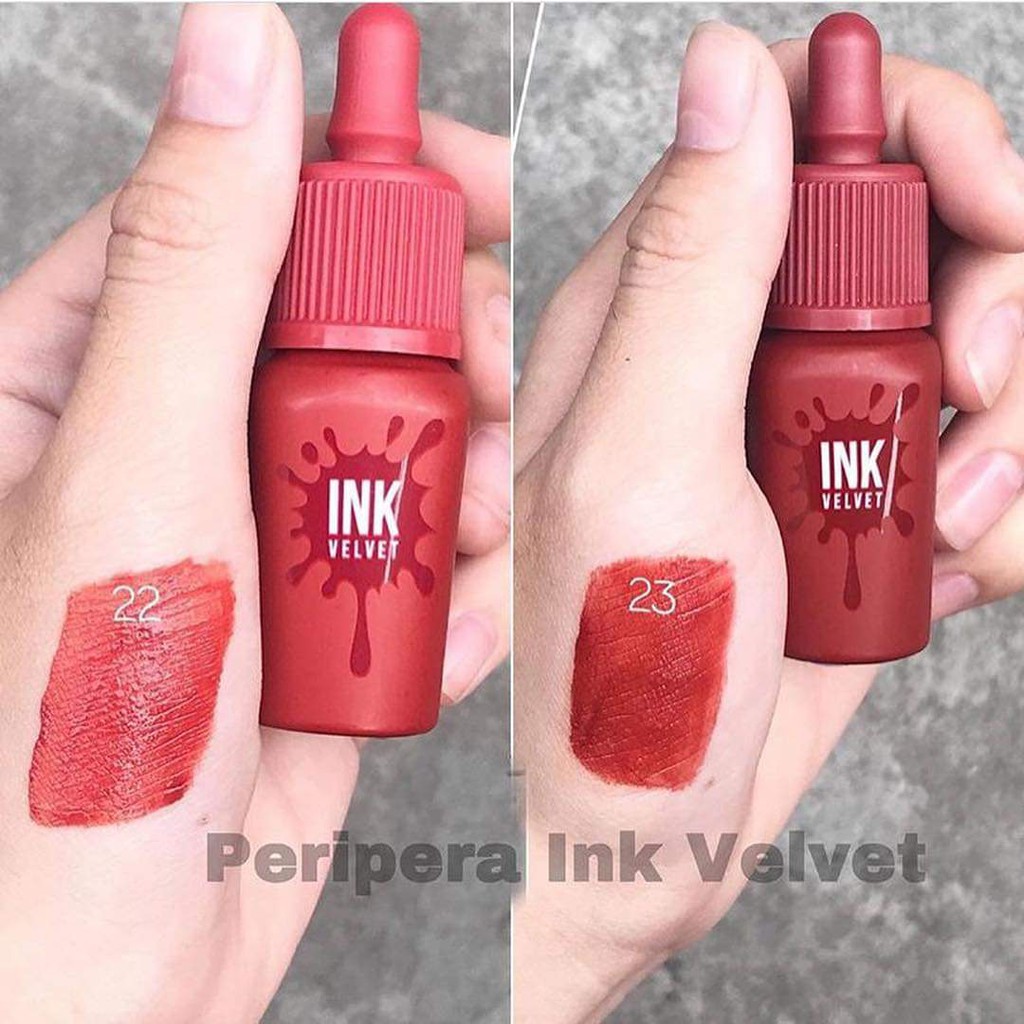 Son Peripera Ink Velvet Màu Mới 22 Cam Cháy pha chút đỏ gạch