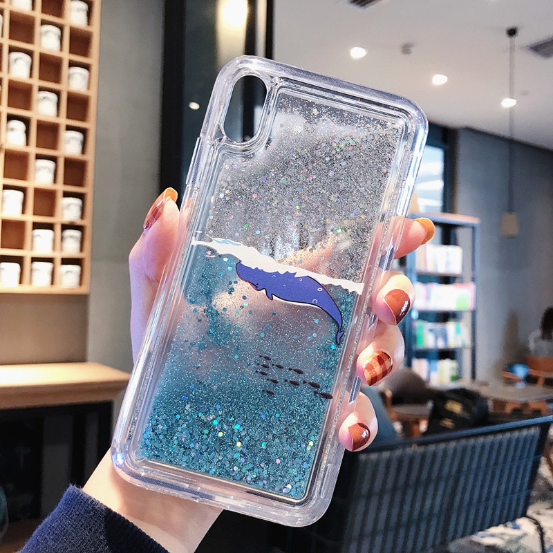 SAMSUNG WHALE Ốp Lưng Kim Tuyến Nước Đính Đá Sang Trọng Cho Samsung S7 Edge S8 S9 S10 S20 Note 8 9 Note 10 Plus