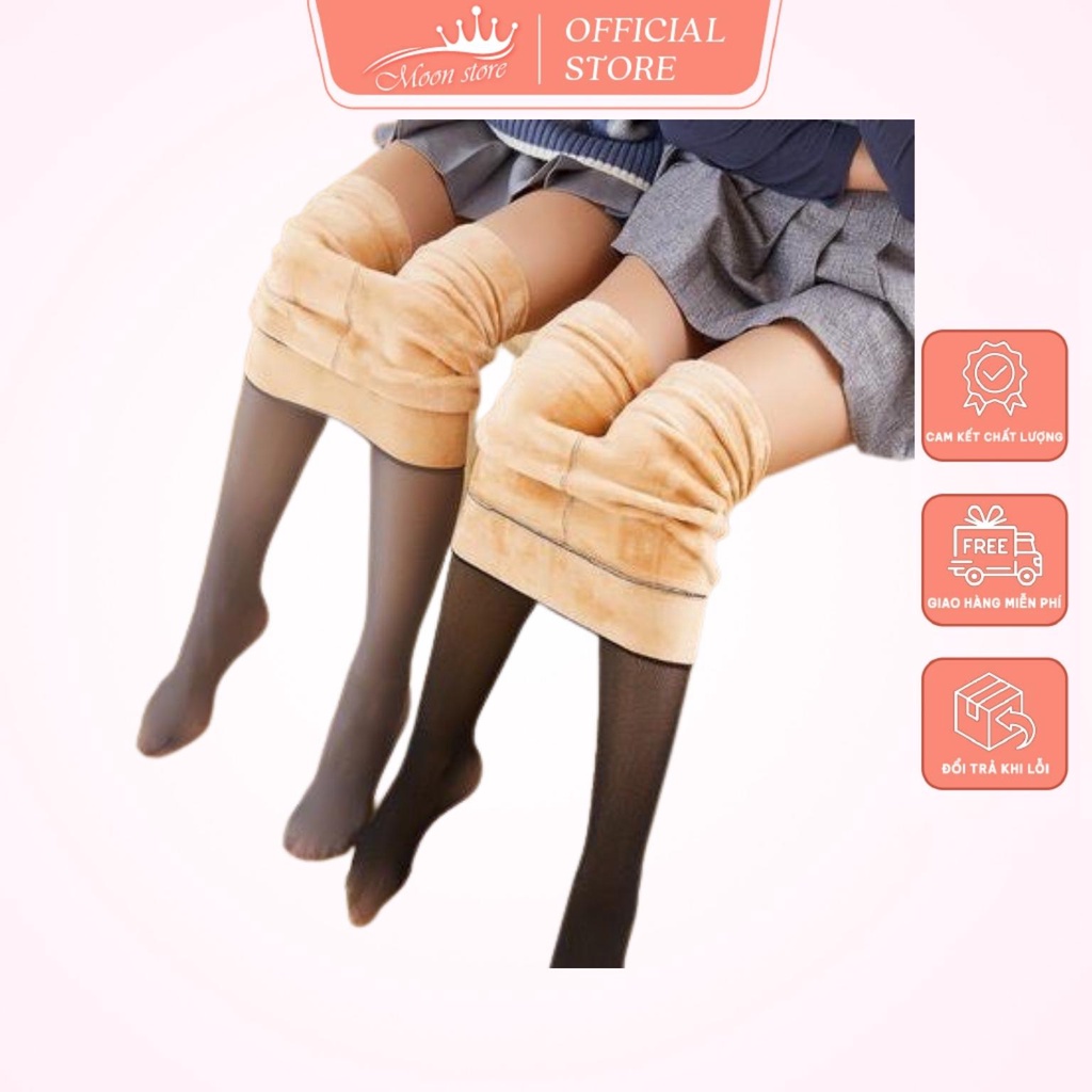 Quần tất nữ 3D lót nỉ bông lông màu đen, nâu cafe, ghi khói siêu dày đẹp giữ nhiệt mùa đông QT05