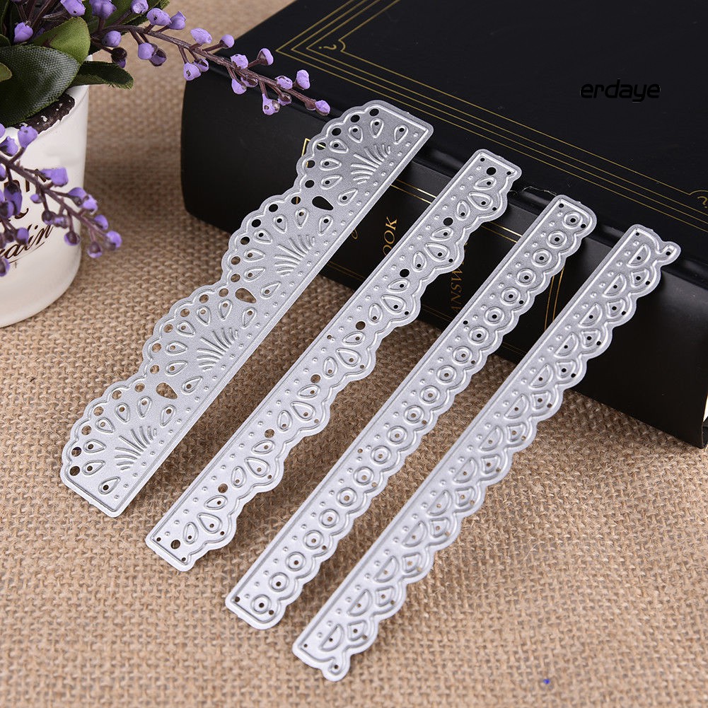 Khuôn cắt giấy khung viền ren hoa bằng kim loại đẹp mắt