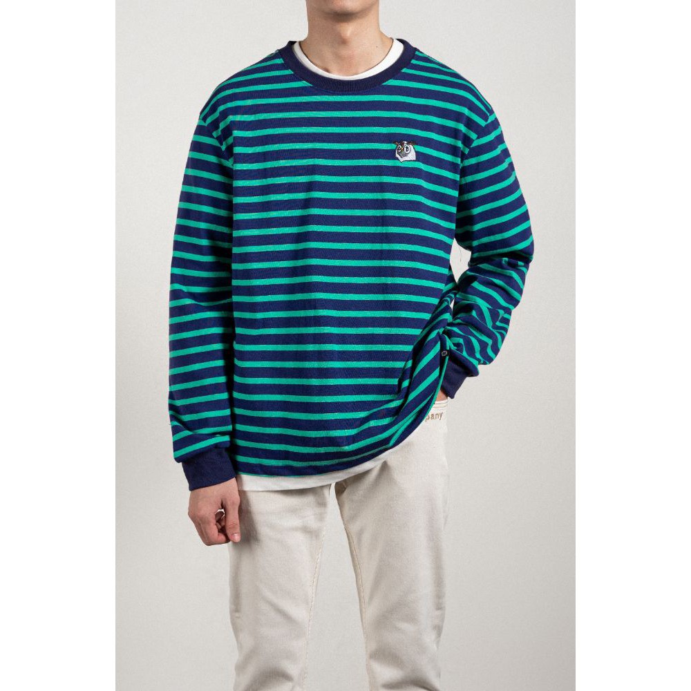 OWL BRAND® Striped Long-sleeve Tee -  Áo Thun Sọc Tay Dài Màu Xanh - OWL310121 | BigBuy360 - bigbuy360.vn