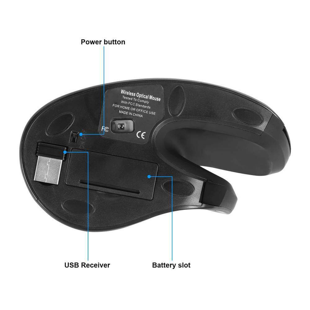 Chuột Quang Không Dây Chơi Game Dạng Đứng 3200 DPI Im Lặng Có Đầu Nối USB Cho laptop / Máy Tính Bảng / notebook