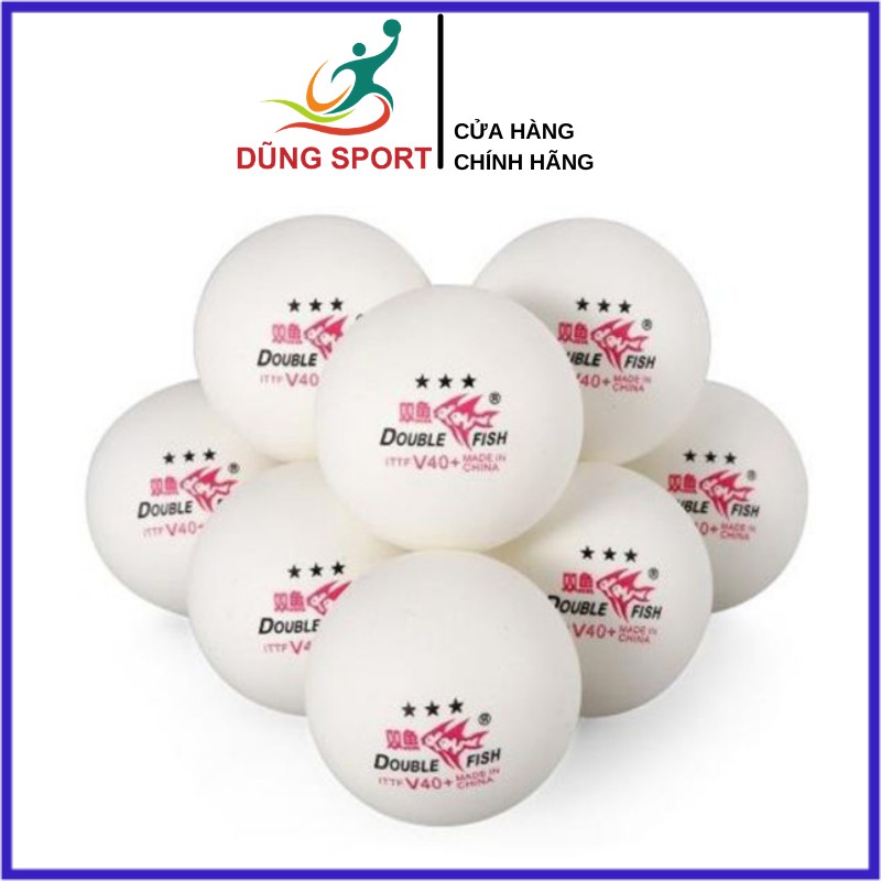 Quả bóng bàn thi đấu 3 sao Double Fish V40+ chính hãng - tiêu chuẩn thi đấu thế giới - hộp 6 quả
