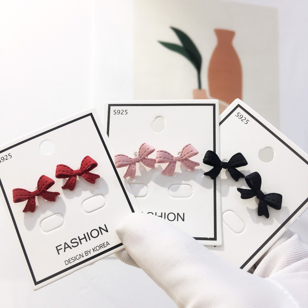 Bông tai Nữ Thời trang hình Nơ mini xinh xắn