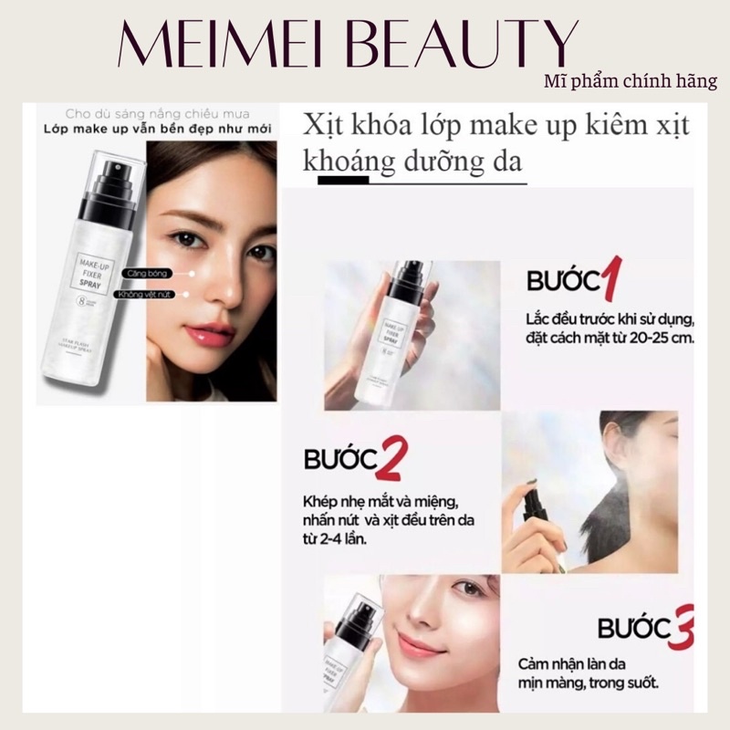Xịt khóa trang điểm cố định lớp make up Star Flash Spray 8 Hours Wear 100ML | BigBuy360 - bigbuy360.vn