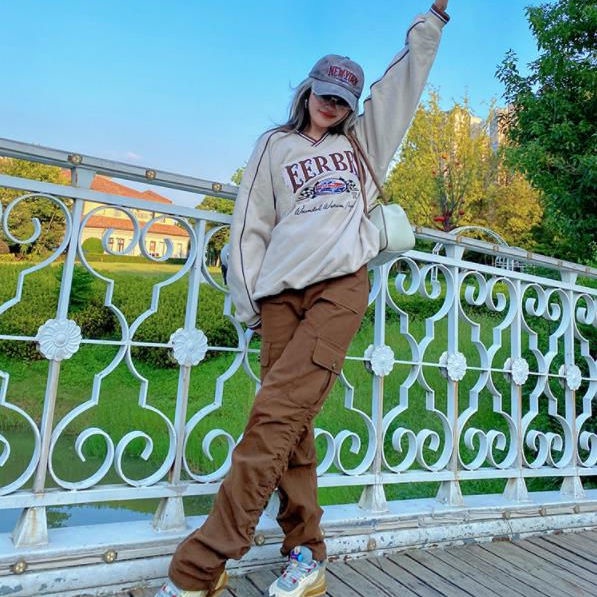 Áo sweater Tay Dài Cổ Chữ V In Họa Tiết retro Phong Cách Đường Phố Hàn Quốc Hàng Mới | BigBuy360 - bigbuy360.vn