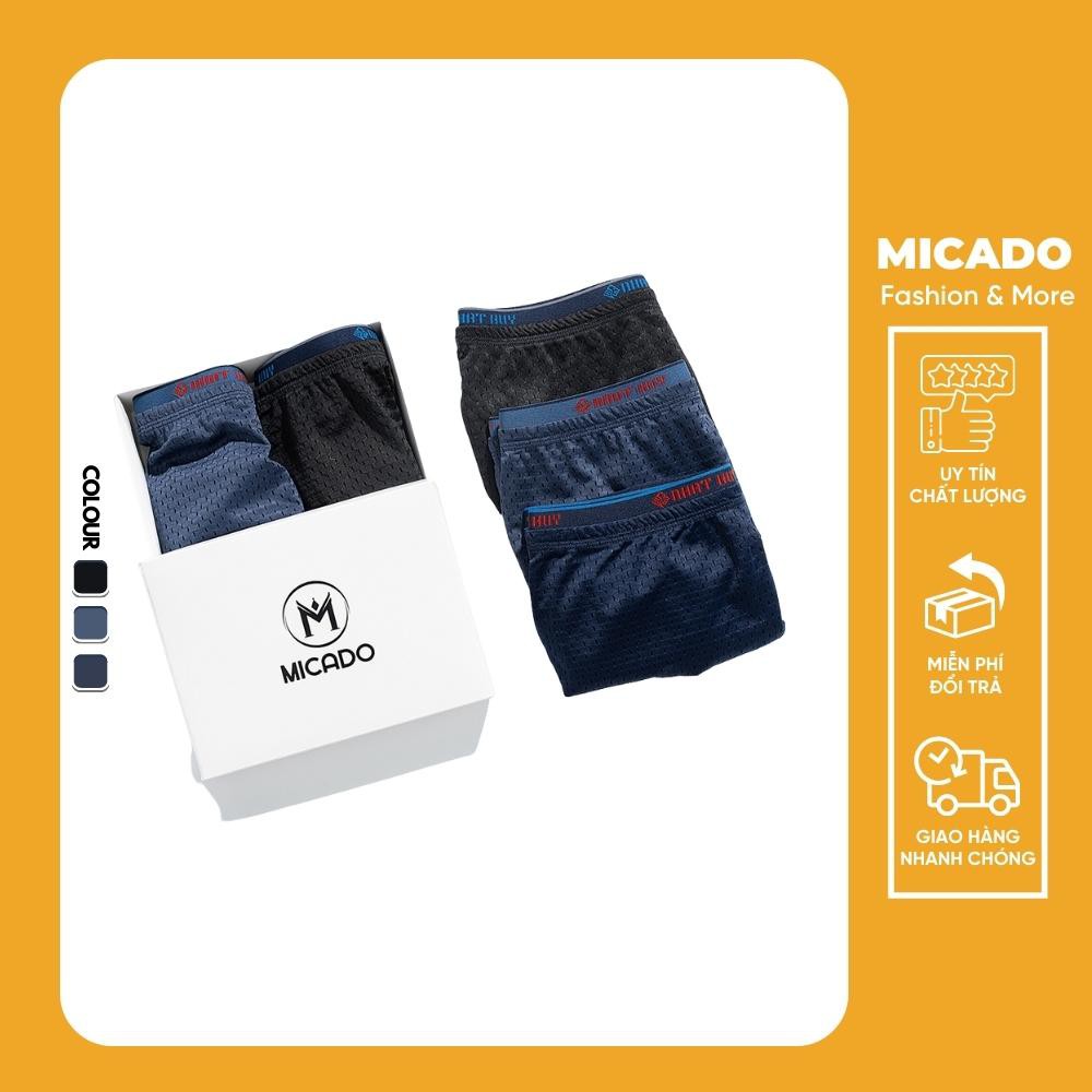 Combo 5 Quần sịp đùi nam boxer nhật huy thông hơi kháng khuẩn cao cấp Micado