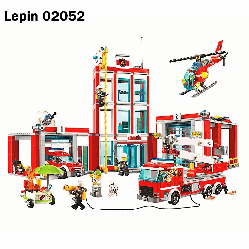 [Mã LIFE0503TOYS1 giảm 10% đơn 150k] Lắp ghép 02052 Liong king 180034 Bela 10831Trạm Cứu Hỏa Cỡ Lớn xe The Fire Station