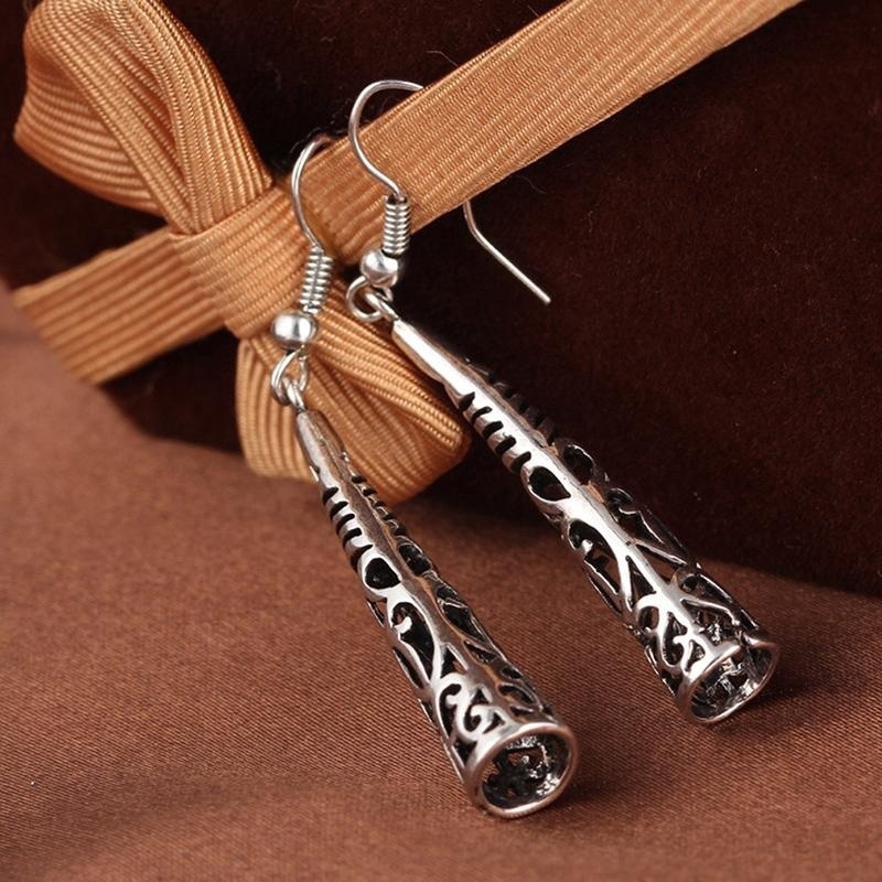 Chic Long Hollow Vintage Silver Tassel Drop Earring Bohemia Fashion Women Pendant Dangle Earrings