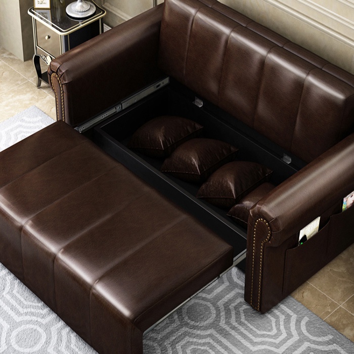 XẢ - Ghế Sofa giường gấp gọn ĐỆM BỌT BIỂN da Pu rộng 1m3, GIƯỜNG SOFA DA