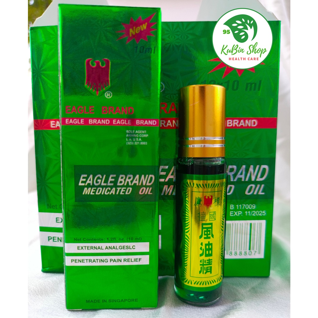 Dầu Gió Xanh Con Ó Singapore dạng lăn chai 10ml