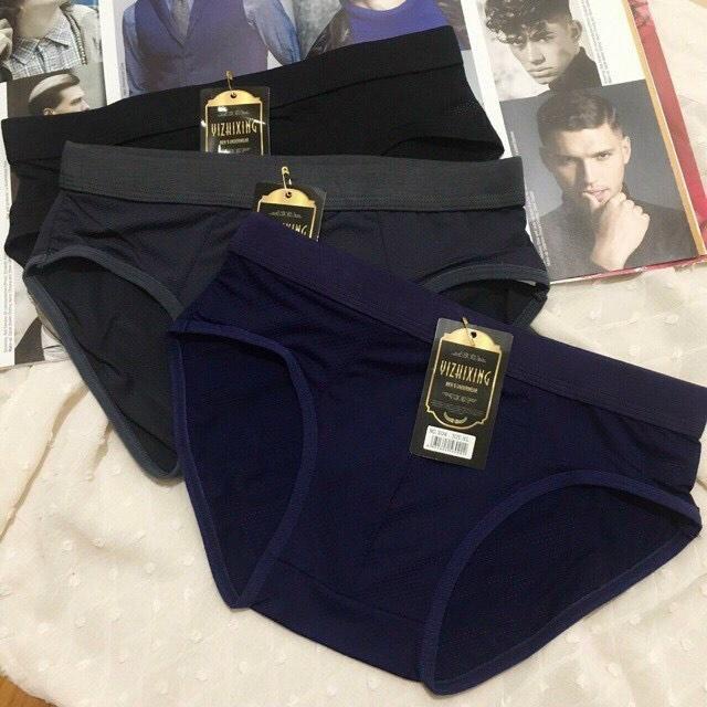 Quần sịp tam giác nam thông hơi giá rẻ tận xưởng -  Quần lót nam tam giác combo màu đen màu xám Men sexy có big size
