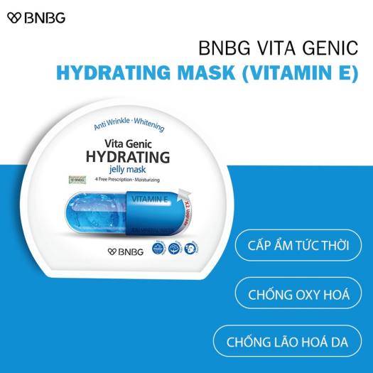 [XANH DƯƠNG] COMBO 5 MẶT NẠ BNBG VITAMIN E giúp cấp nước dưỡng ẩm, căng bóng Vita Genic Hydrating Jelly Mask 30ml x 5