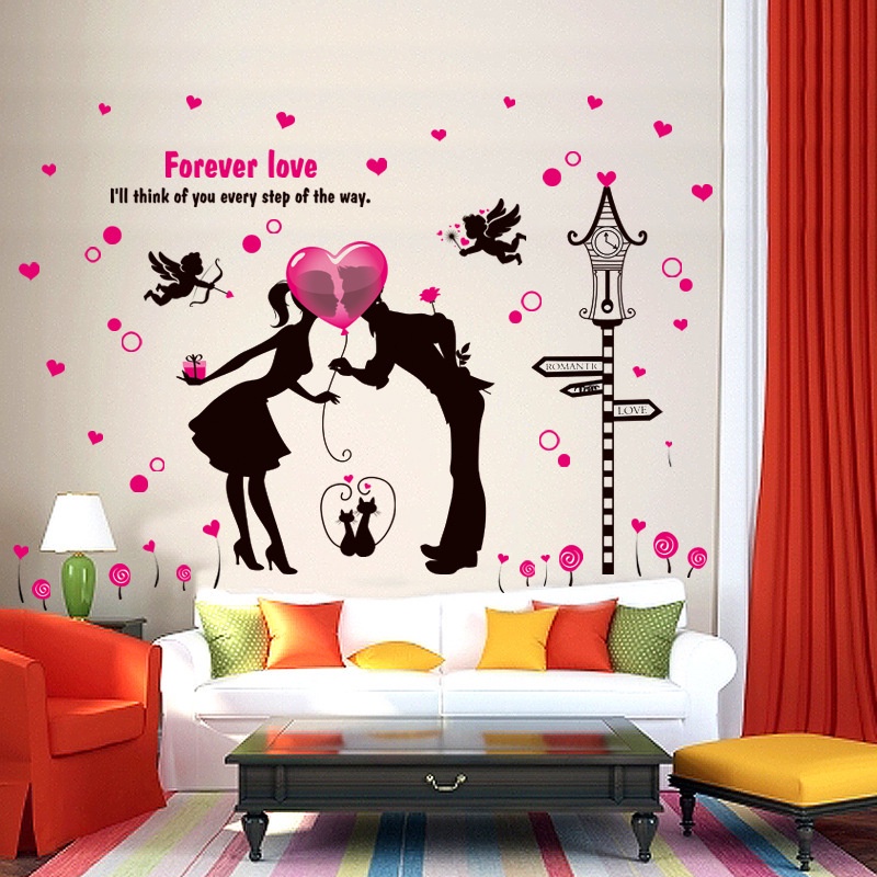 Decan dán tường, decan trang trí phòng ngủ, phòng cưới đẹp XL8213