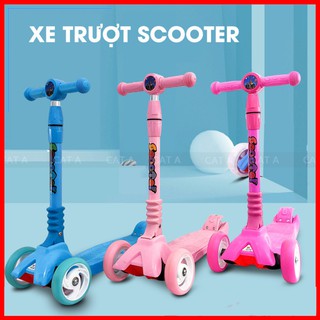 XE SCOOTER JC750 HÀNG XUẤT CAO CẤP -  3 Bánh xe cao su có đèn phát sáng, bánh an toàn cho trẻ em