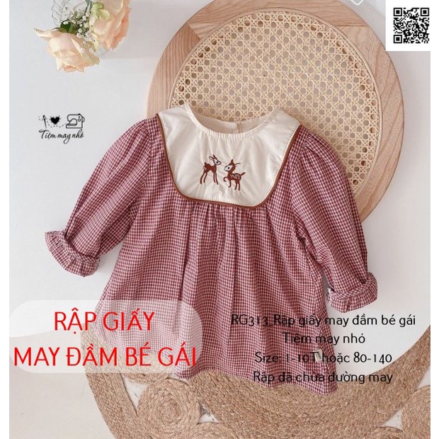 RG313_Rập giấy may váy dài tay cho bé