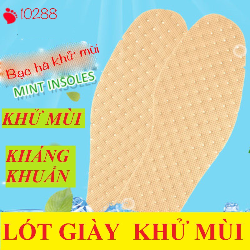 Bộ 2 Lót Giày Khử Mùi Bạc Hà Siêu Thoáng Khí, Chống Hôi Chân (Size 37 - 43) | BigBuy360 - bigbuy360.vn