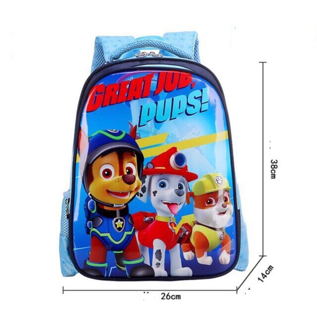 Cặp balo cho bé học cấp 1 hình biệt đội chó cứu hộ Paw Patrol