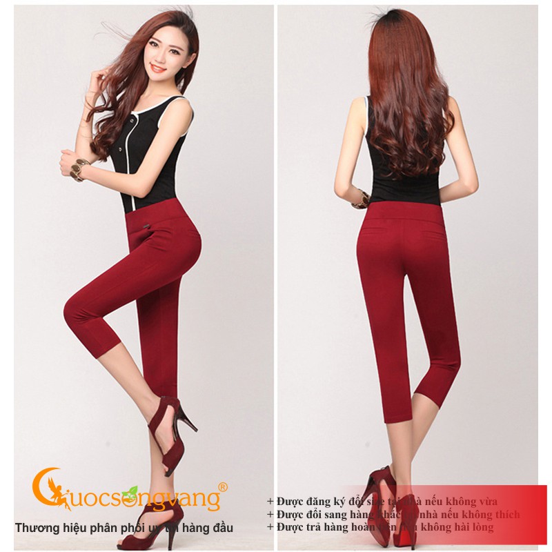 Quần lửng nữ quần legging lửng cotton co giãn 4 chiều GLQ047 lửng Cuocsongvang