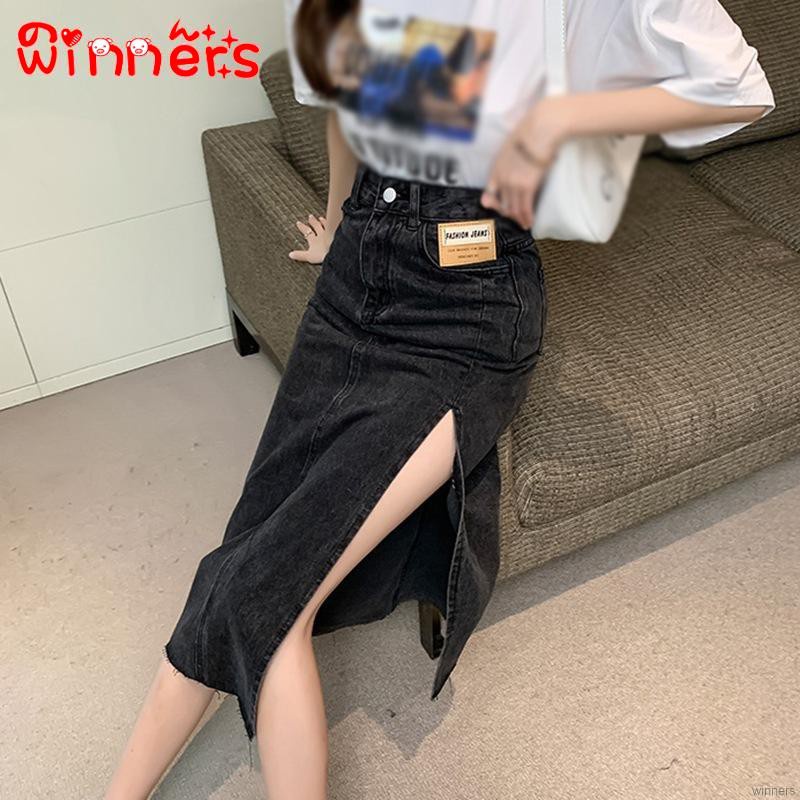 chân váy jean Lưng Cao Xẻ Tà Thời Trang Mùa Hè Cho Nữ | BigBuy360 - bigbuy360.vn