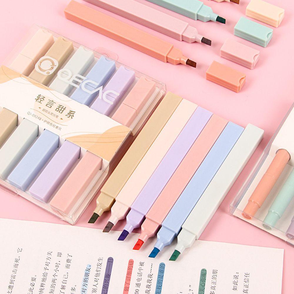Set 6 Bút Dạ Quang Màu Sắc Cầu Vồng
