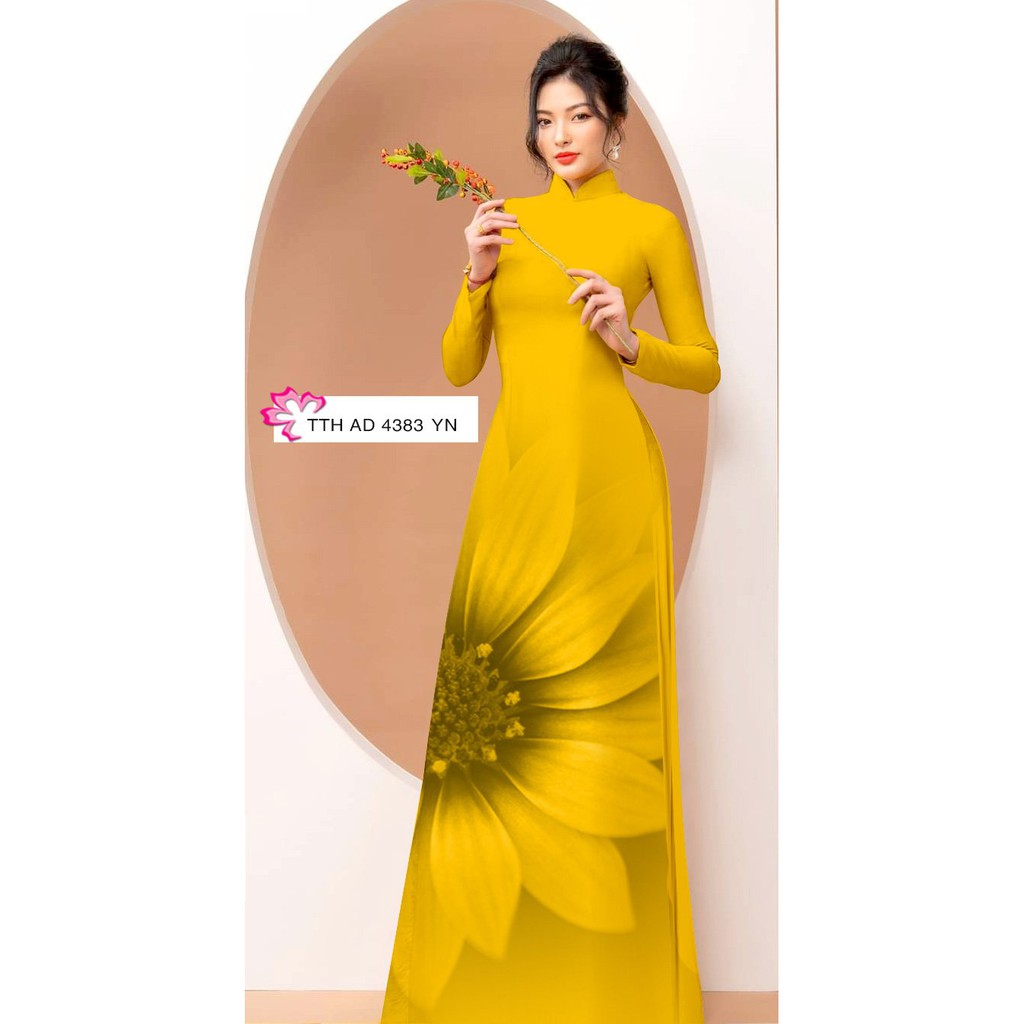 NEW_Vải áo dài in 3D họa tiết hoa đẹp, chất lụa mềm, hình thật_Hàng HOT