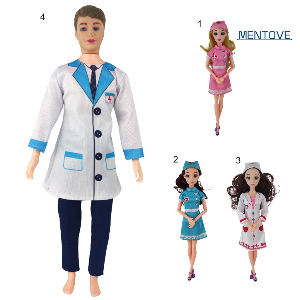 1 Bộ Búp Bê Bác Sĩ / Y Tá Thay Thế Vải Mềm Nhiều Màu Cho Bé