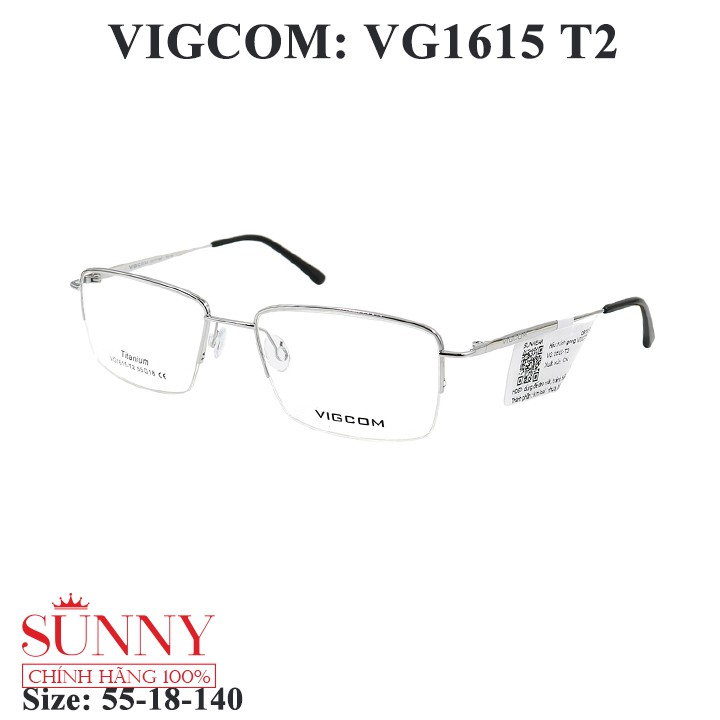 Gọng kính chính hãng nam nữ Vigcom VG1615 màu sắc thời trang ,thiết kế dễ đeo bảo vệ mắt