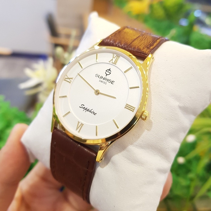 Đồng hồ Nam SUNRISE 736 full hộp, thẻ chính hãng, kính sapphire chống xước