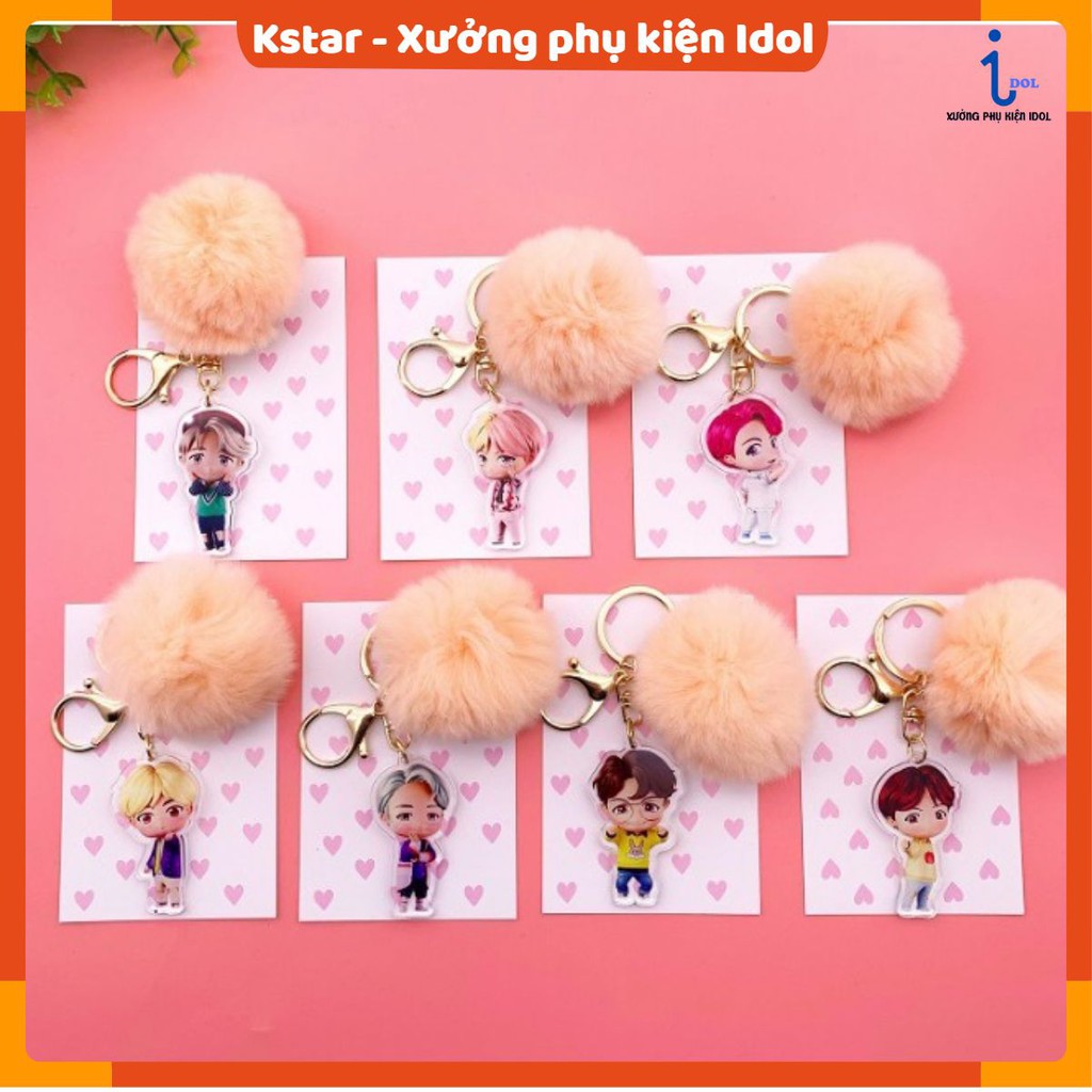 Móc khoá chibi Bangtan cục bông siêu dễ thương