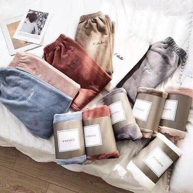 Quần Nỉ Bông Nữ Lông Cừu SIêu Ấm