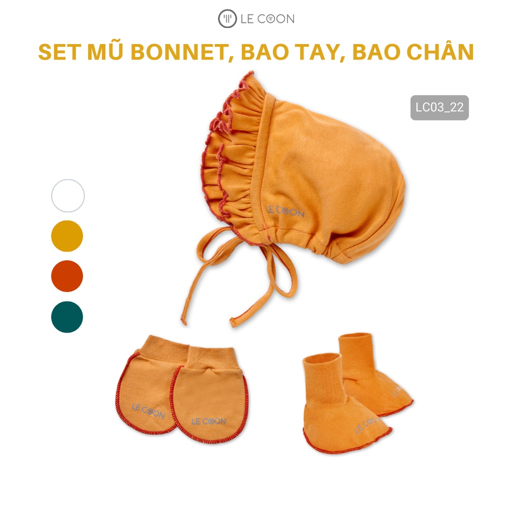 Le coon mũ bonnet, bao tay, bao chân comfy newborn - ảnh sản phẩm 3