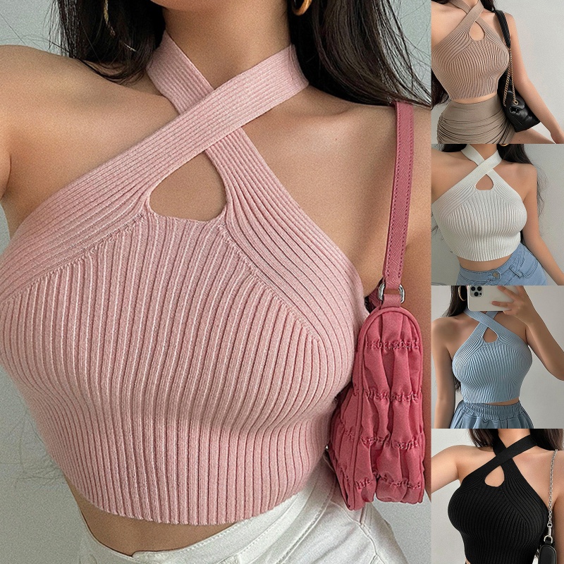 Áo lửng không tay đan dây quyến rũ dành cho nữ