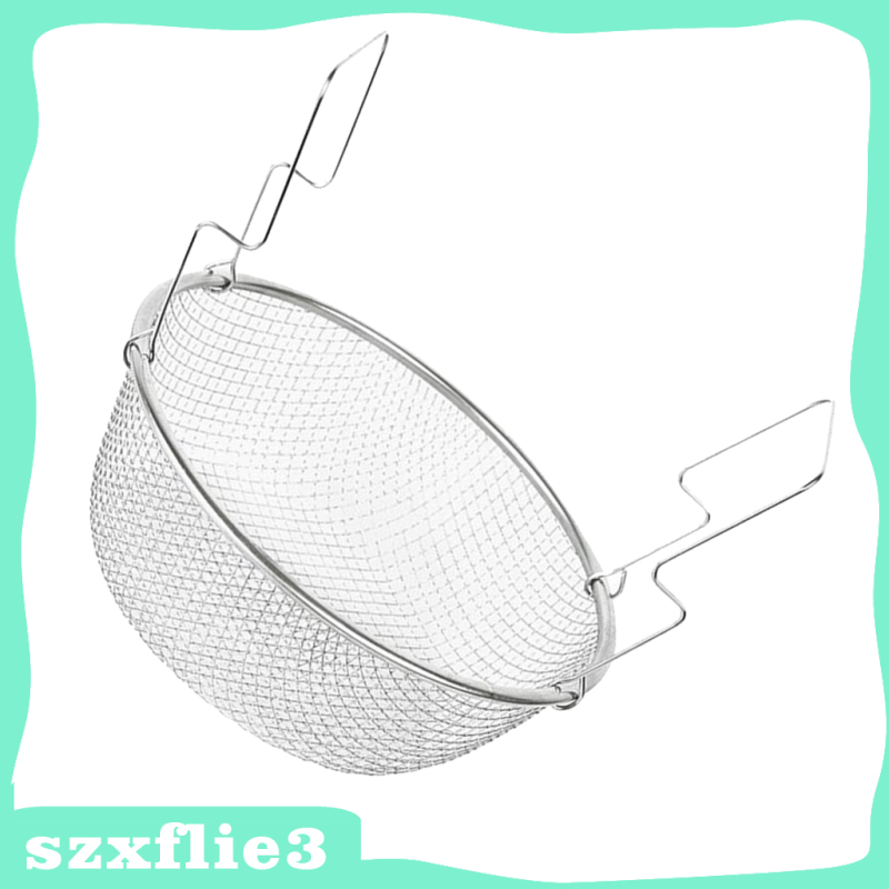 Rổ Lưới Tròn Bằng Thép Không Gỉ 18cm Lọc Thức Ăn Chiên / Rau Củ szxflie3