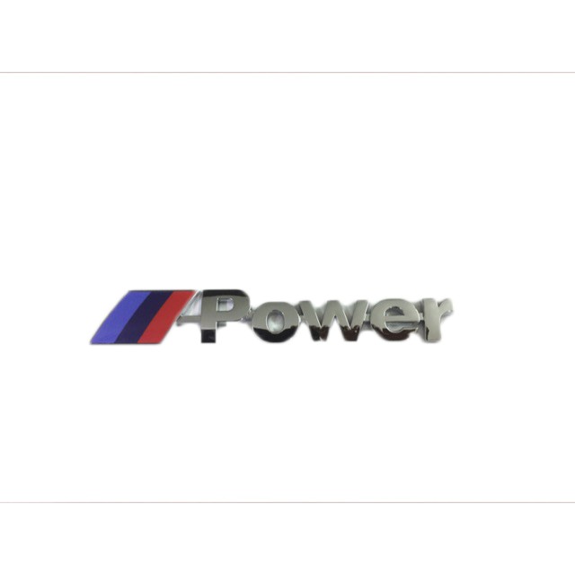 Logo chữ nổi 3D kim loại POWER dán ô tô